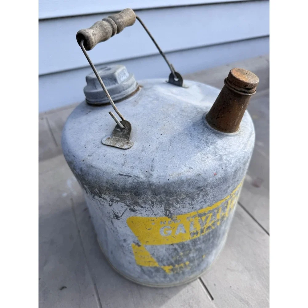Vintage Galvanized Oil Can-2 gallon Size-Eagle Brand-1940's